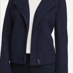 Ann Taylor Dark wool blue moto jacket